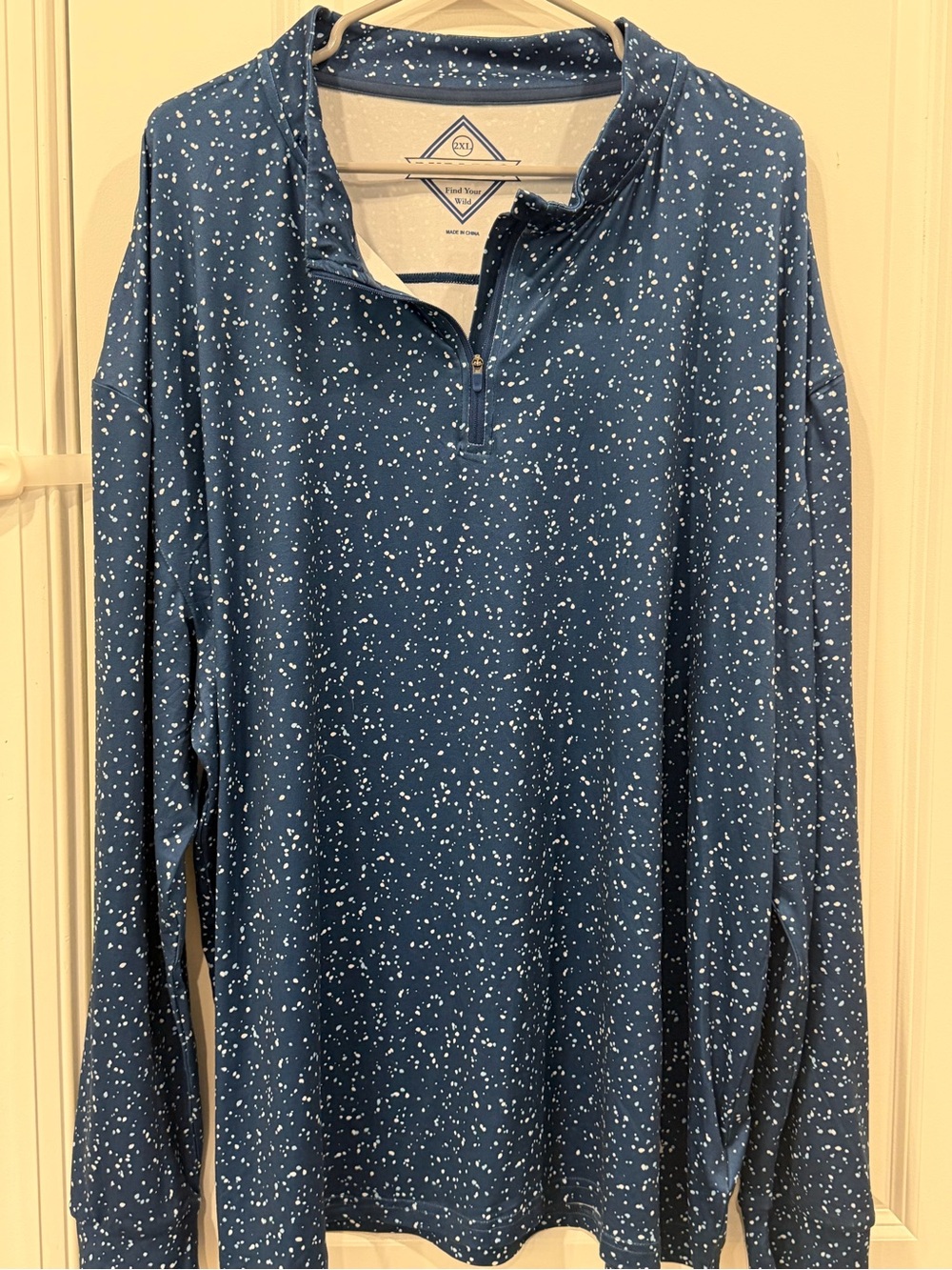NWT Burlebo Men’s 2XL Performance Quarter Zip Pullover Blue XXL